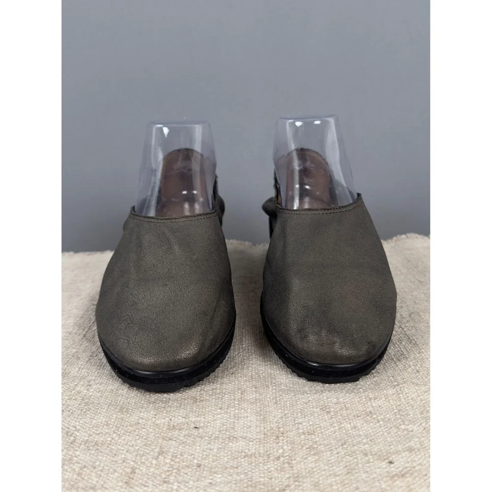 Eileen Fisher Womens Metallic Bronze Leather Wedge Loafers‎ Shoes Size 9